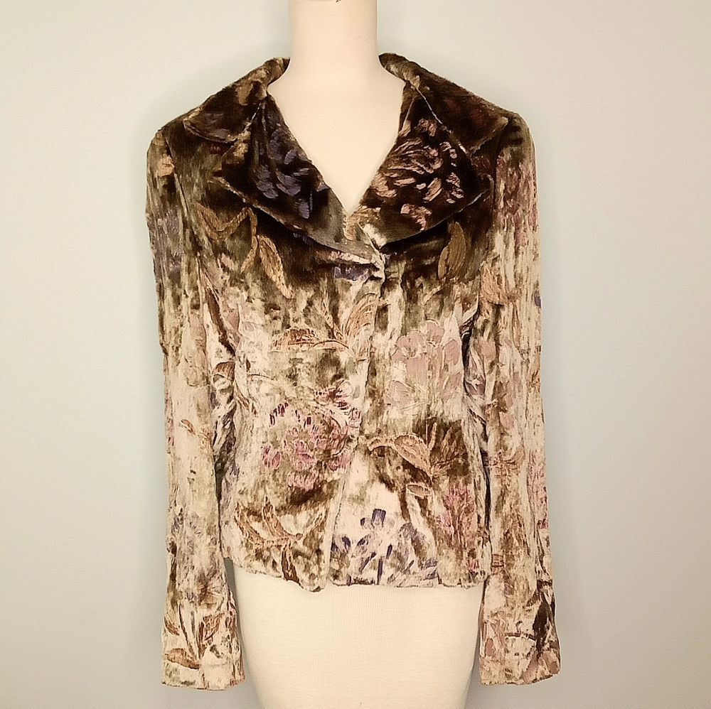 Akris Floral Painted Velour Jacket
